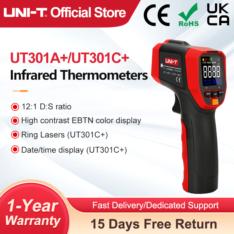 Industrial Laser Blaster - UNI-T UT301A + UT301C + เครื่องวัดอุณหภูมิอินฟราเรดดิจิตอลวัดอุณหภูมิ