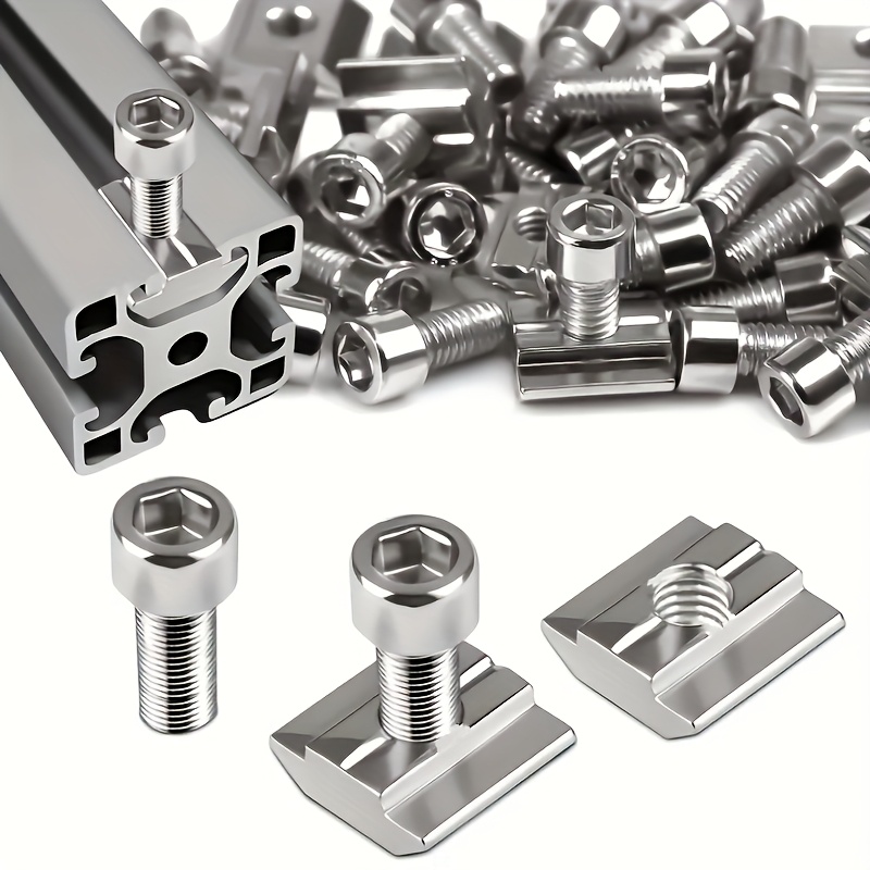 Aluminum T-Slot Profile - ชุดน็อตเหล็ก M8 T-Slot จำนวน 25 ชุด,