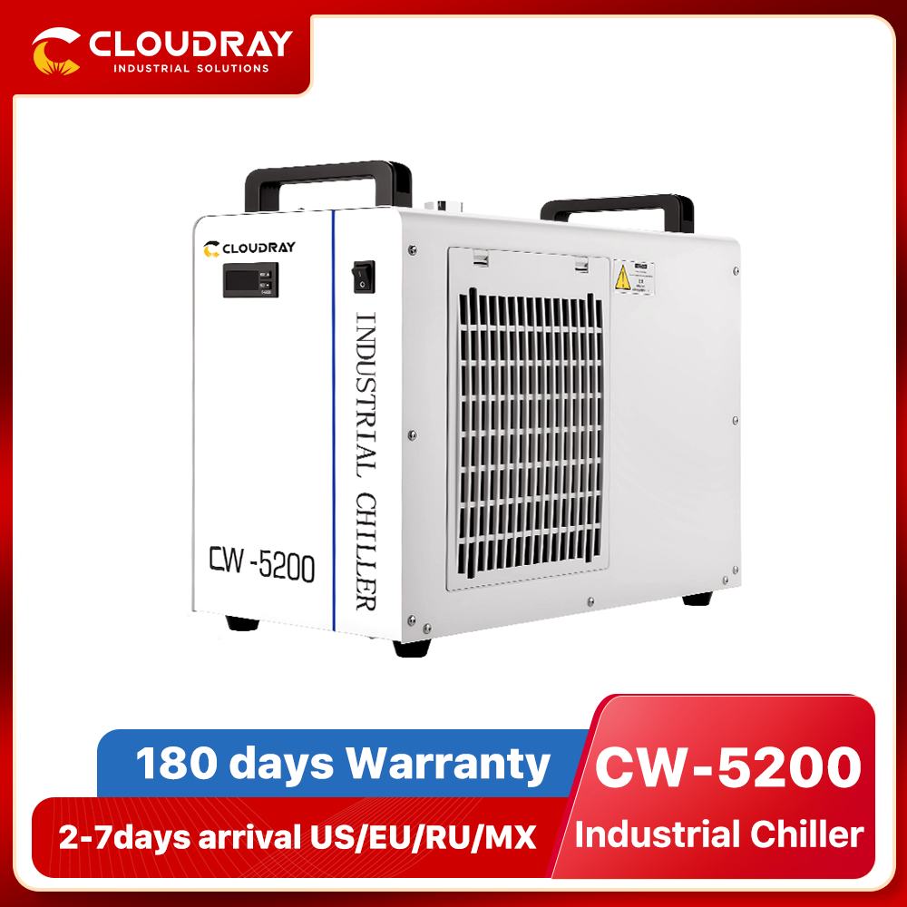 Laser Industrial Chiller - เครื่องทำความเย็นอุตสาหกรรม Cloudray รุ่น CW5200 50/60Hz สำหรับเครื่องแกะสลักและตัดด้วยเลเซอร์