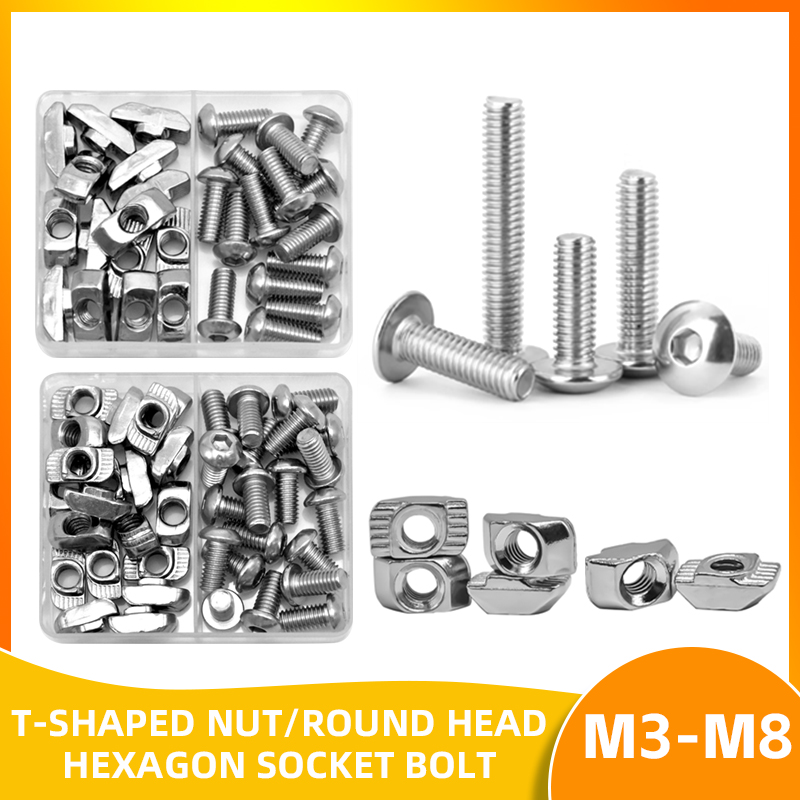 Aluminum T-Slot Profile - T-Nuts สกรูชุด T Track Nut สําหรับ