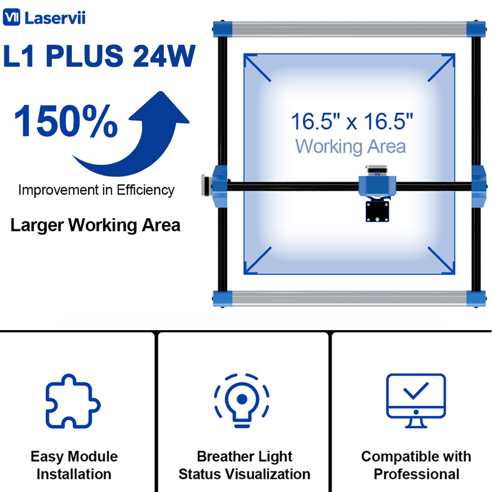 Industrial Handheld Laser Engraver - เครื่องแกะสลักเลเซอร์ Laservii L1 PLUS 24W ขนาด