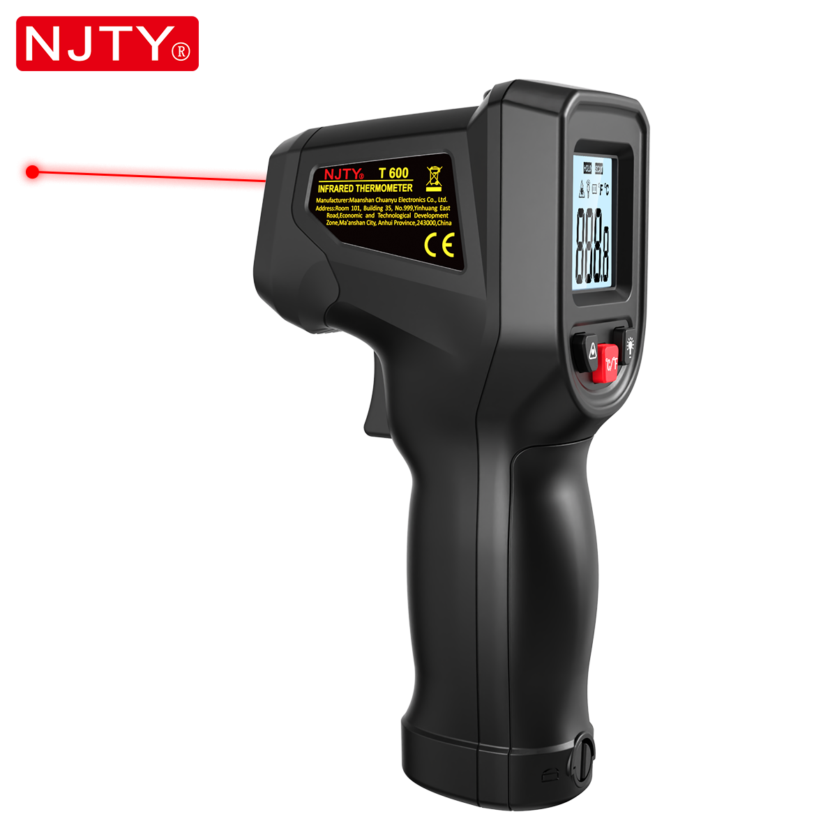 Industrial Laser Blaster - NJTY T600 เครื่องวัดอุณหภูมิอินฟราเรดแบบไม่สัมผัส -58 ° F
