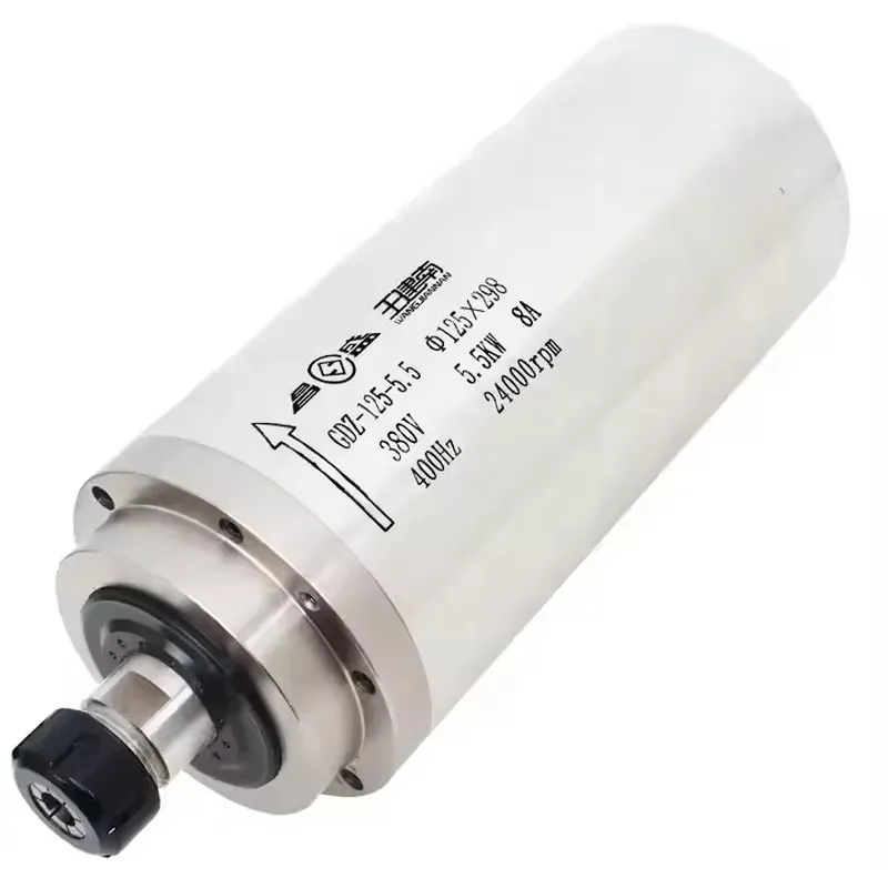 Cnc Spindle Motor - GDZ-125-5.5 12A 220V 24000rpm มอเตอร์แกนหมุนความเร็วสูงสำหรับแกะสลักหิน ER25
