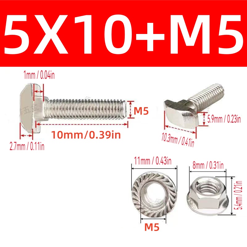 10 ชุด M5 T Bolt สกรูและหน้าแป - Aluminum T-Slot Profile บทวิจารณ์และราคา