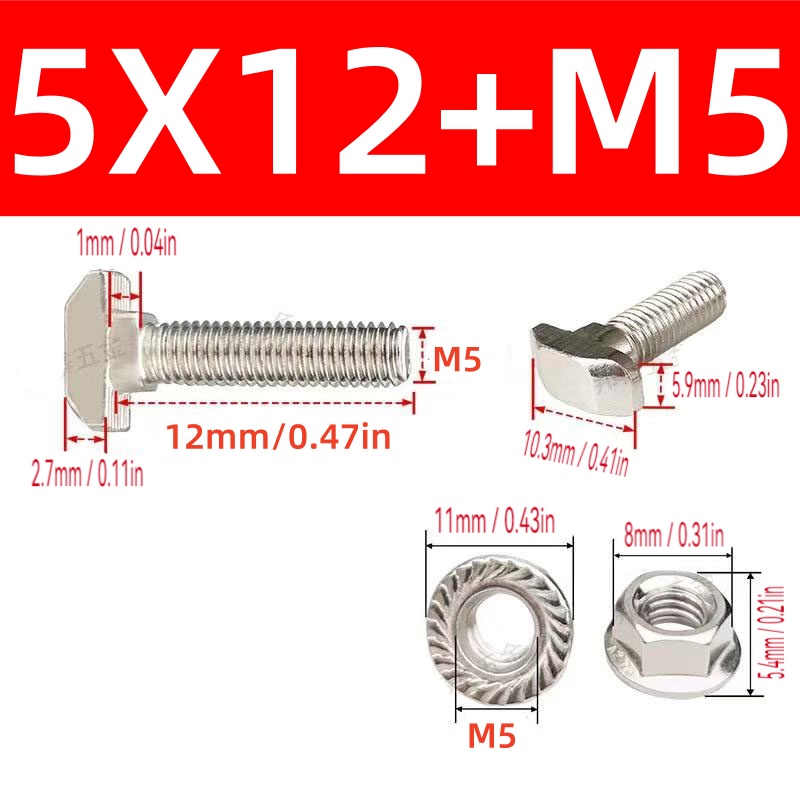 10 ชุด M5 T Bolt สกรูและหน้าแป - Aluminum T-Slot Profile บทวิจารณ์และราคา
