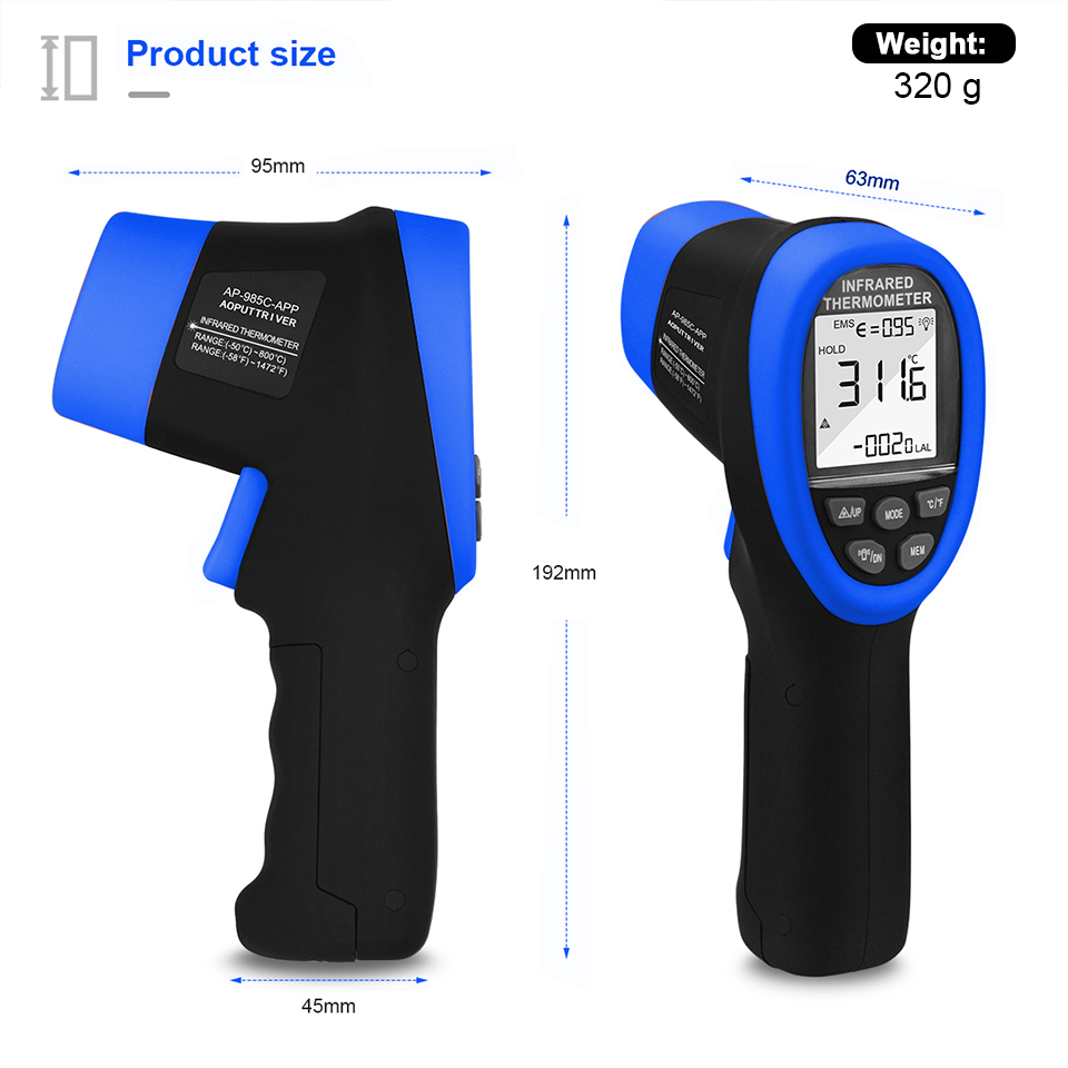 เครื่องวัดอุณหภูมิอินฟราเรด, อ - Industrial Laser Measuring Device บทวิจารณ์และราคา